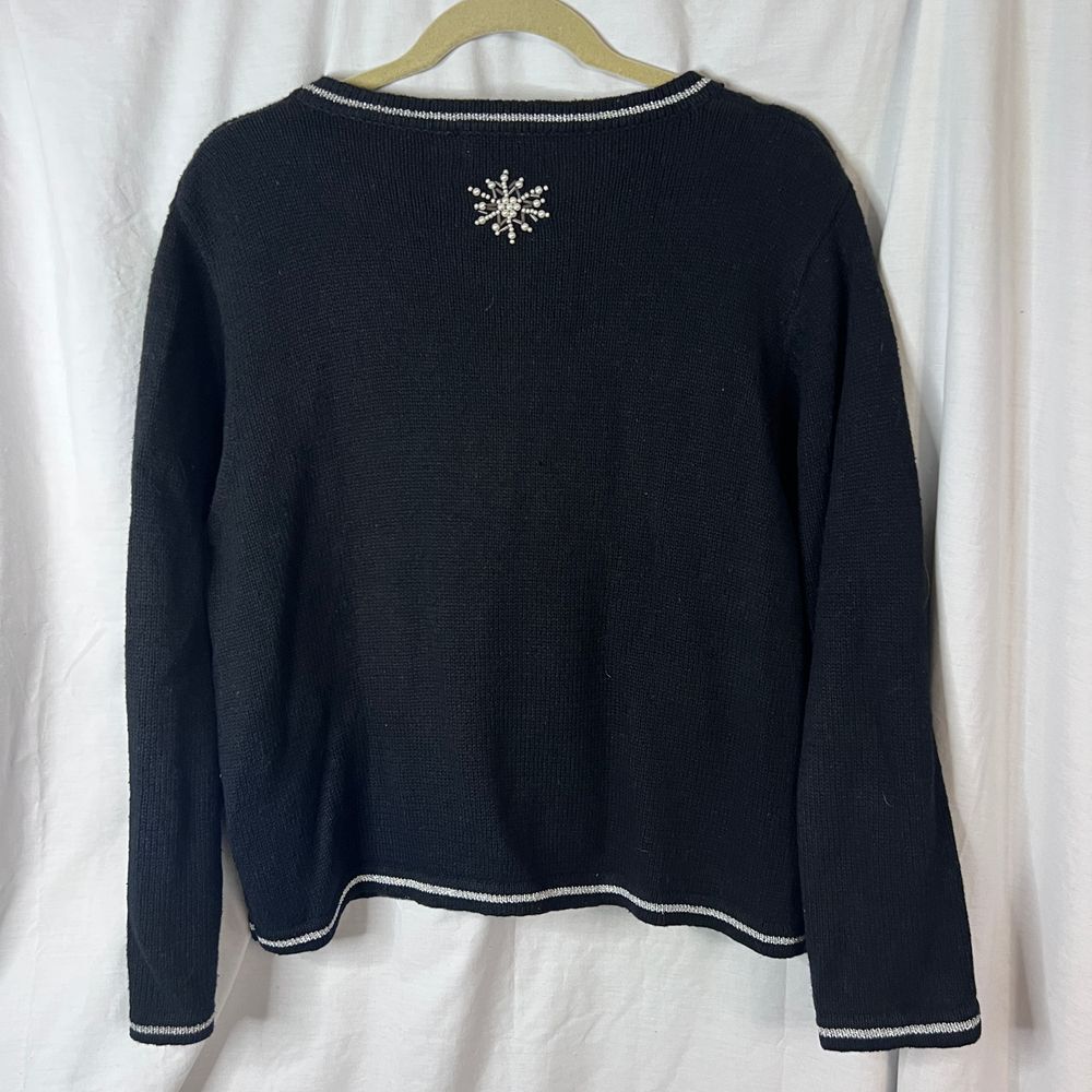 Reference Point Petites Vintage Womens Christmas Snowglobe Sweater‎ Size P Large - Picture 5 of 5